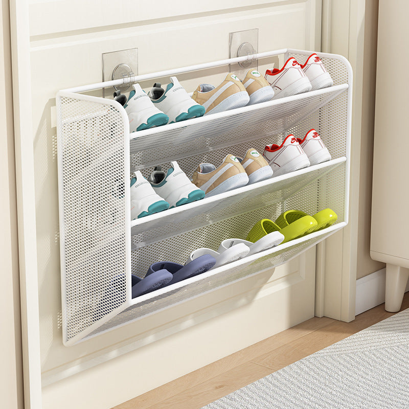 schlanker Über-Tür-Mesh-Schuhregal-Organisator mit belüftetem, schrägem Regal Brehn