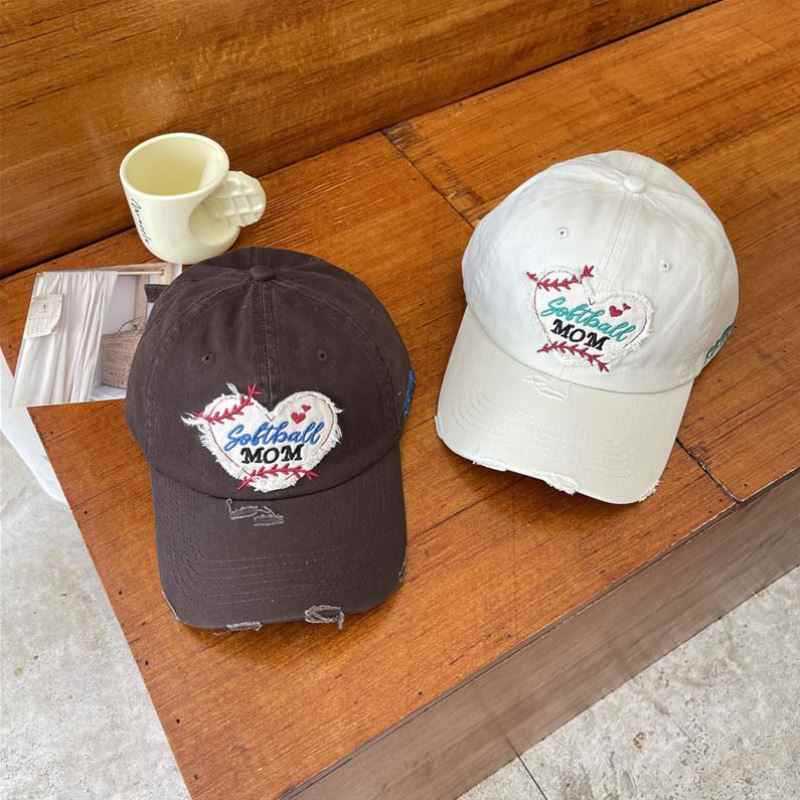 Damen Bedruckte Baseballmütze mit Herz-Stickerei Brehn
