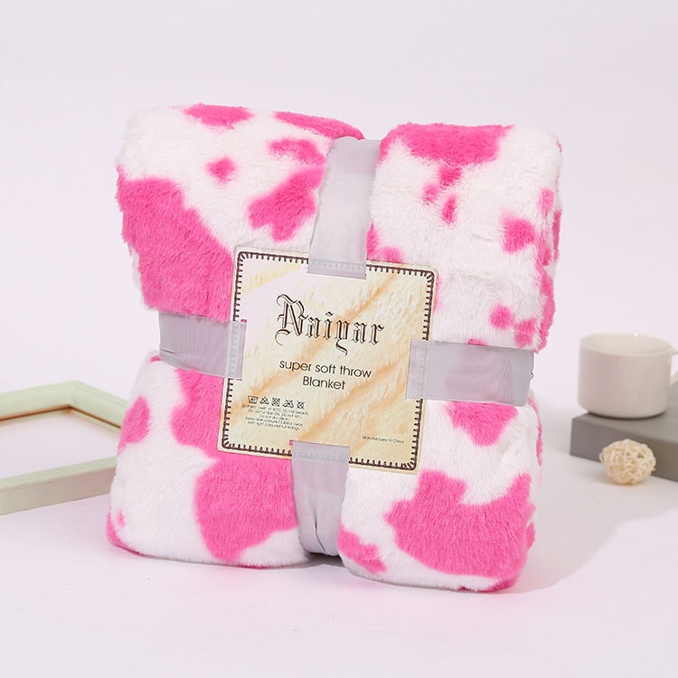 Ultra-weiches Kuhmuster-Fleece-Wurfdecke