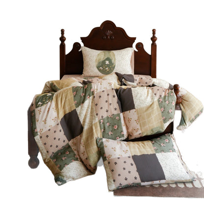 Umkehrbare Patchwork-Baumwolle Quilt Bettbezug Set