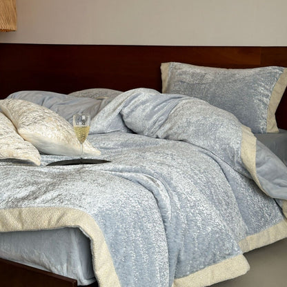 Flauschiges Samtvelours-Bettbezug-Set mit soften Plüschfasern und Hotelverschluss Brehn