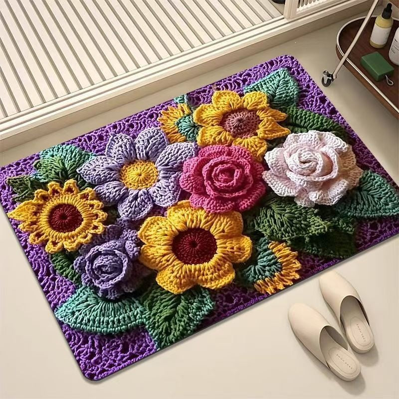 Luxuriöser Bestickter Floraler Teppich Brehn