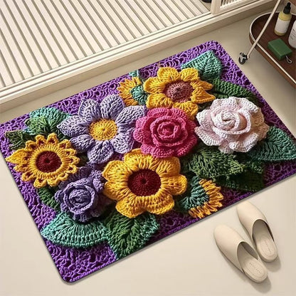 Luxuriöser Bestickter Floraler Teppich Brehn