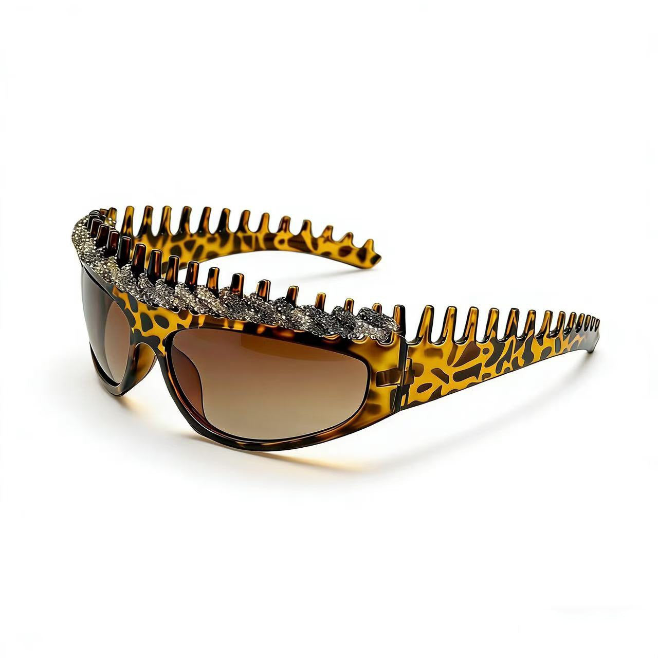 Damen Sportliche Sonnenbrille mit kunstvollem Design und funkelnden Akzenten Brehn