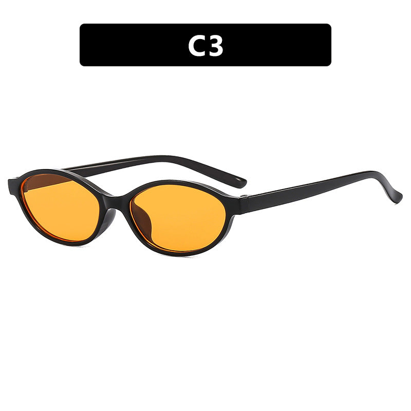 Damen ovalförmige Sonnenbrille mit transparentem Rahmen und UV-Schutz Brehn