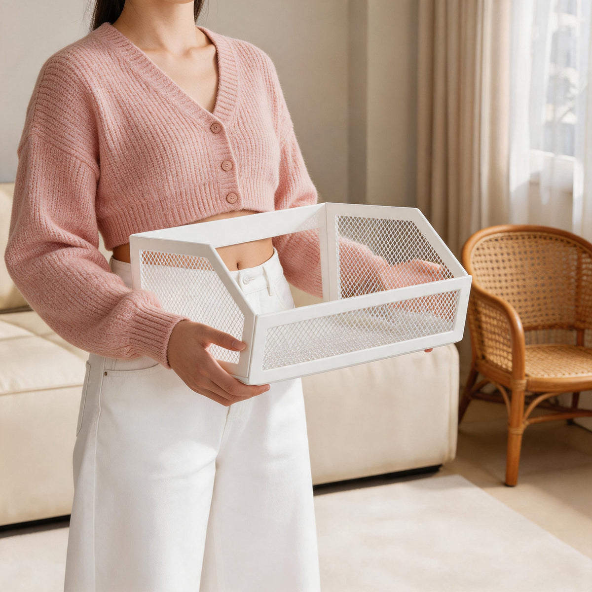 Magnetischer Mesh-Wandkorb für die seitliche Aufbewahrung im Kühlschrank