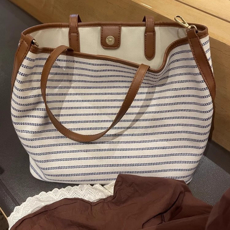 Gestreifter Canvas Tote Bag Brehn