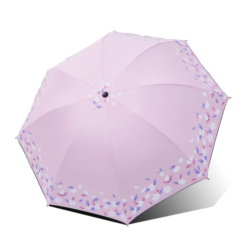 Damen Faltbarer Regenschirm mit floralen Abschlüssen Brehn