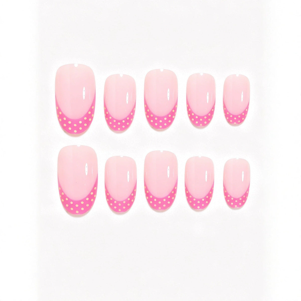 Künstlerisches Polka-Dot-Französisch-Spitzen-Nagelset Brehn