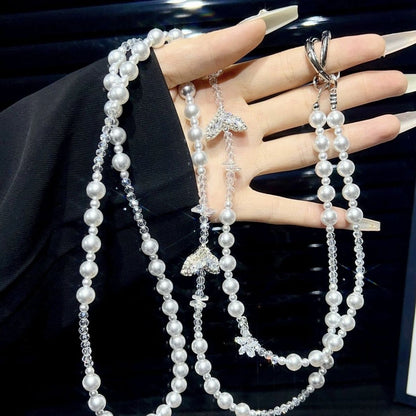 Elegante Perlen- und Kristall-Brillenband Brehn