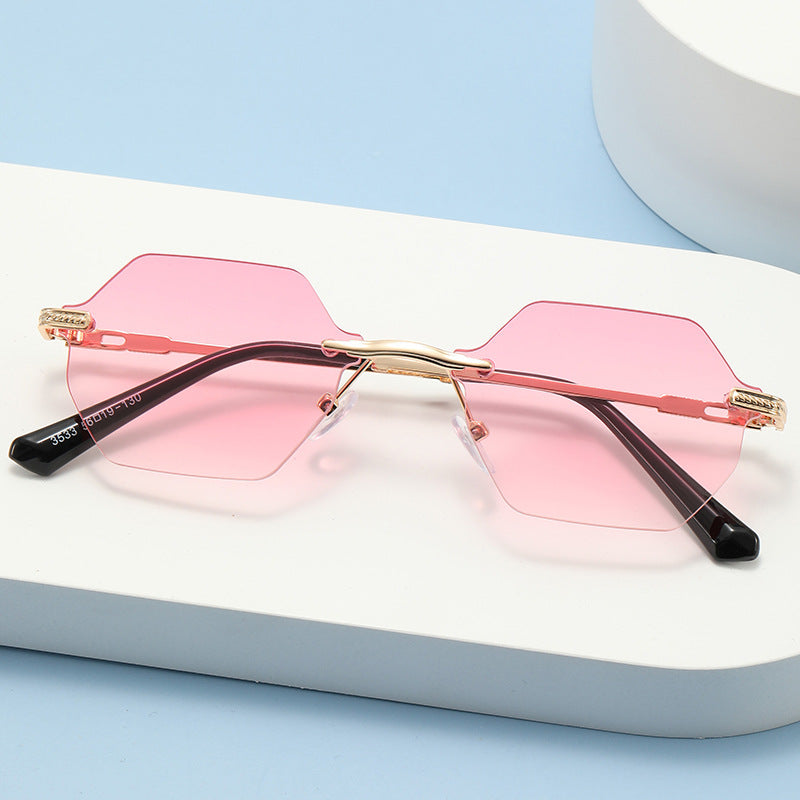 Damen hexagonale Designer-Sonnenbrille mit hochwertigem Metallrahmen Brehn