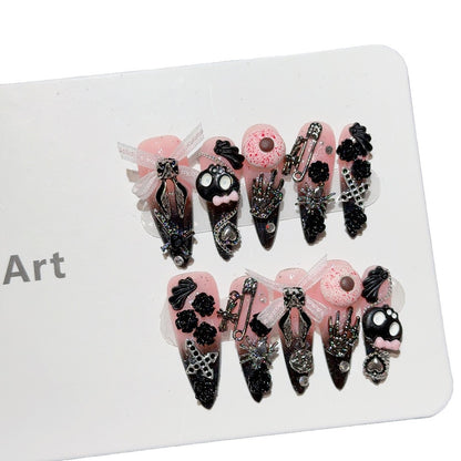 Gothic-Themen dekoratives Press-On-Nagelkunstset
