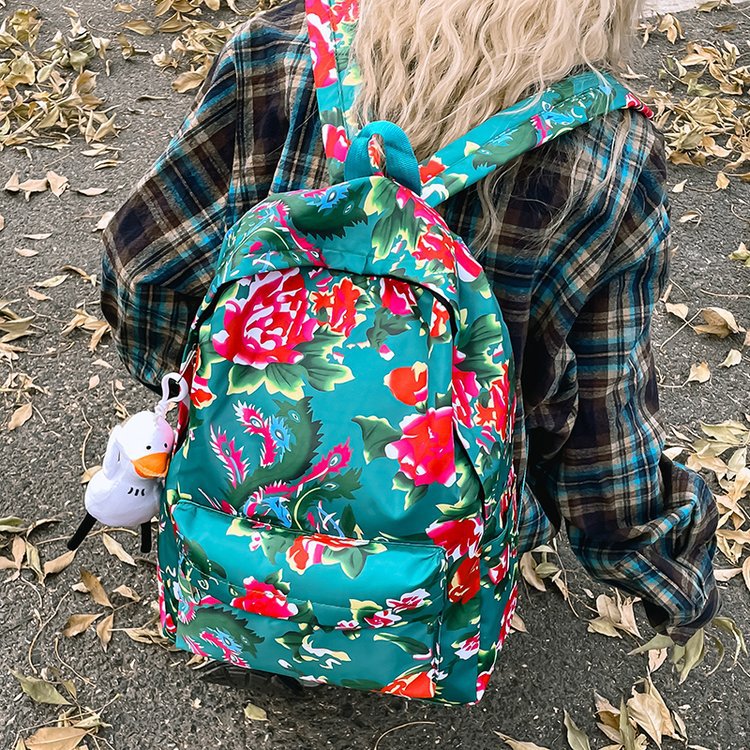 Freizeit-Rucksack mit Buntem Blumenmuster Brehn