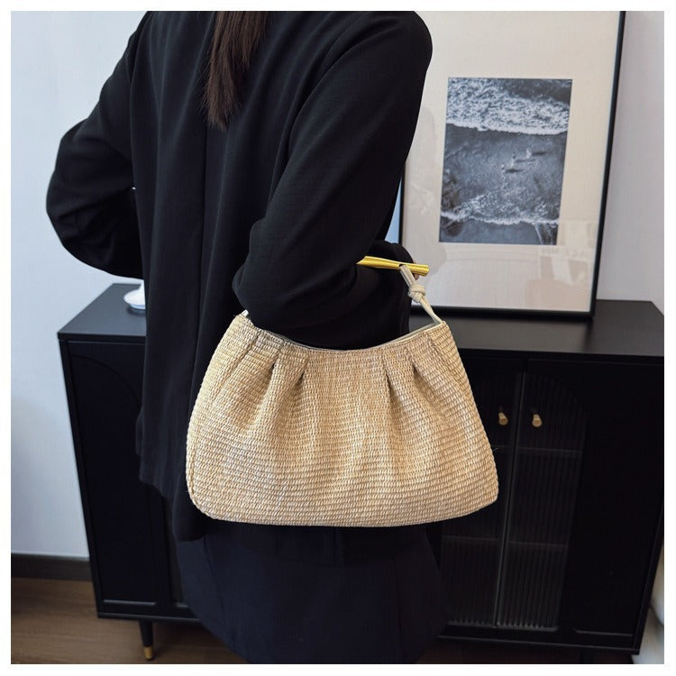 Handtasche mit Elegantem Holzgriff Brehn