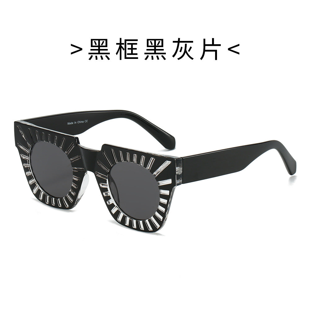 Damen Modische Sonnenbrille mit kreativem geometrischem Rahmen Brehn