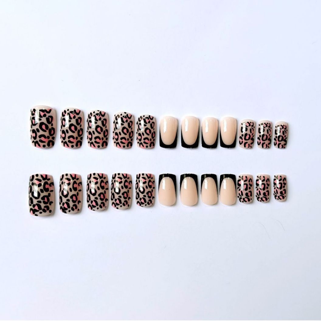 Statement Leopardenmuster Nagelkunst Set