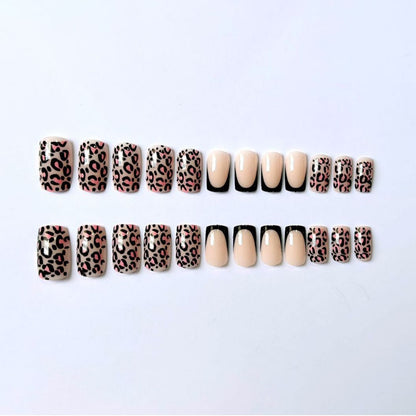 Statement Leopardenmuster Nagelkunst Set