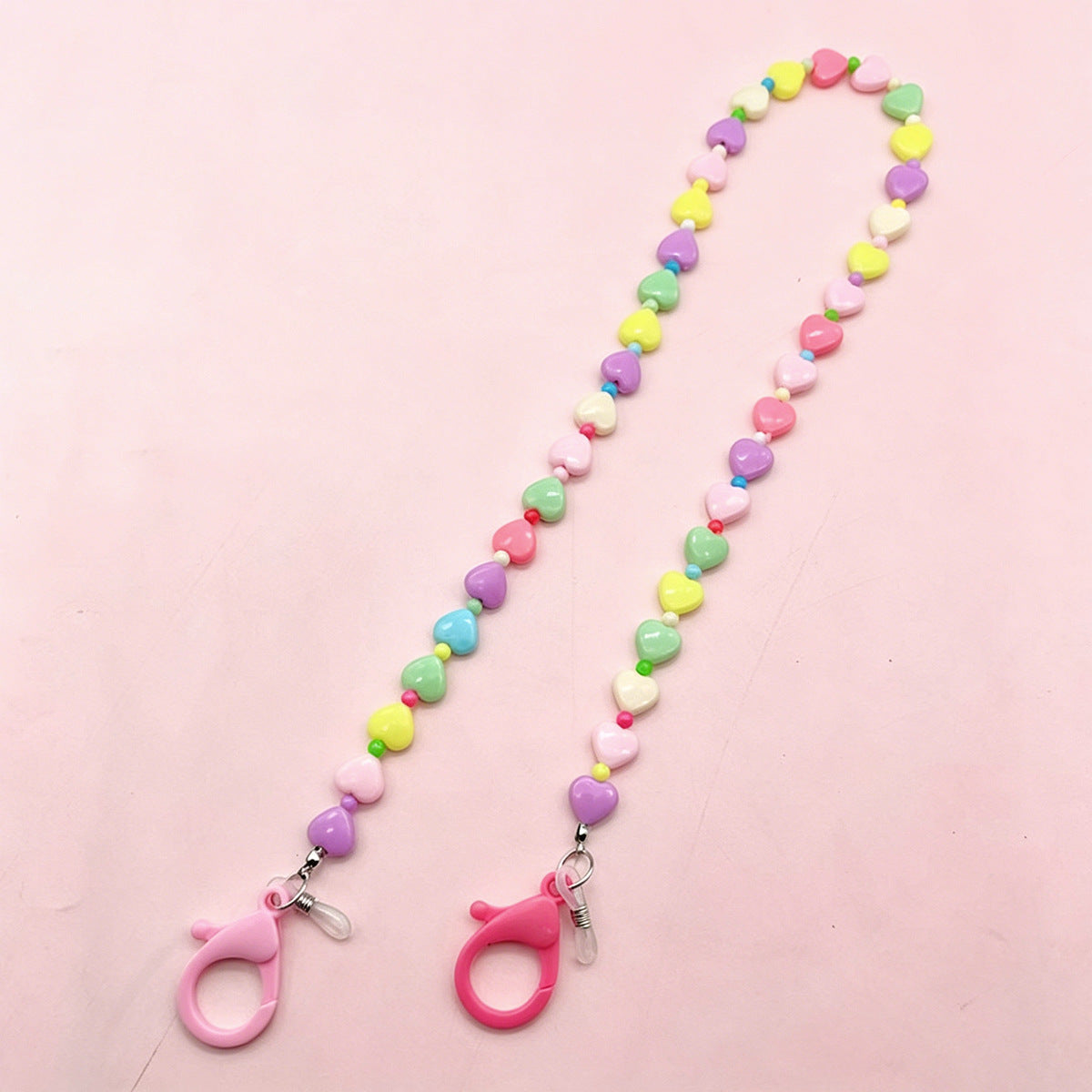 Bunte herzförmige Perlen Brille Kette Brehn
