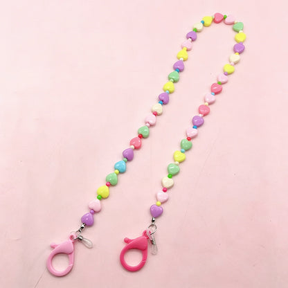 Bunte herzförmige Perlen Brille Kette Brehn