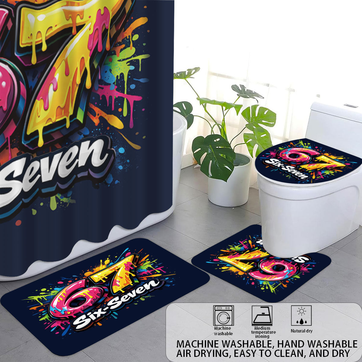 Digital Art-Themen Vier-Teiliges Badezimmer-Set Brehn