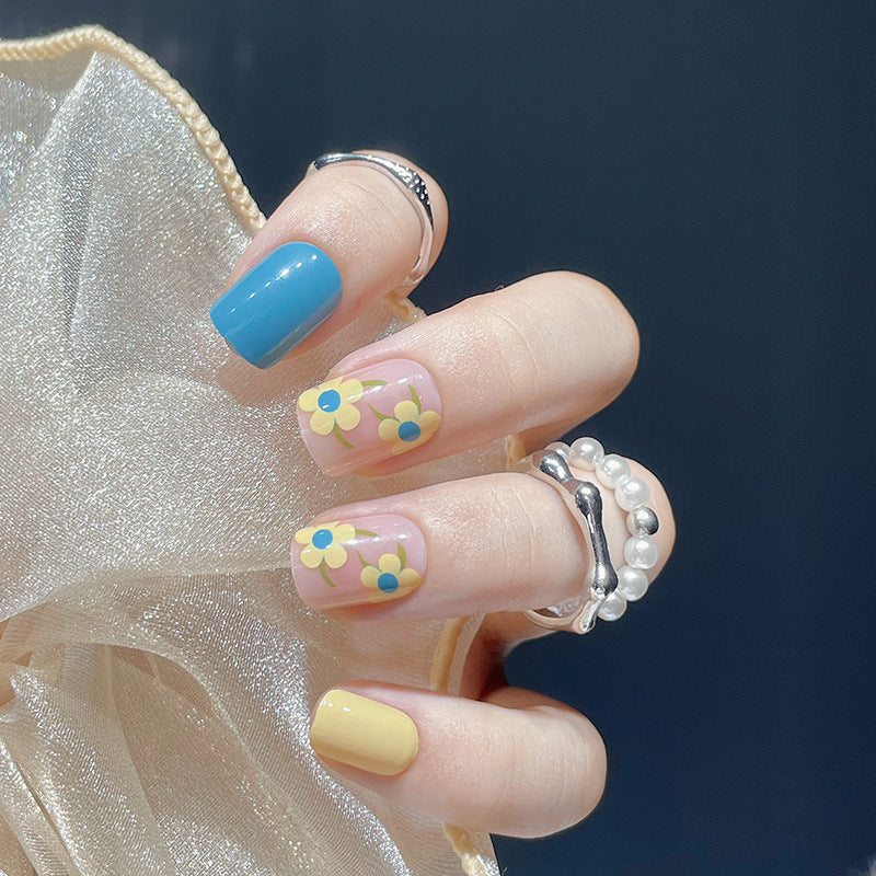 Blumen-Themen Press-On Nagelkunst Brehn