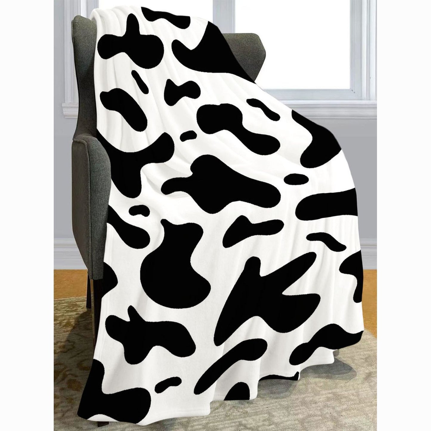 Gemütliche Kuhmotiv-Fleece-Decke