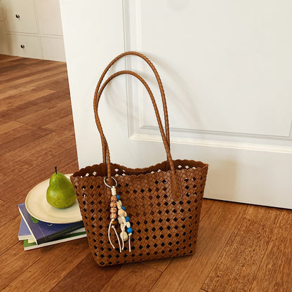 Stilvolle Gewebte Leder Tote Tasche