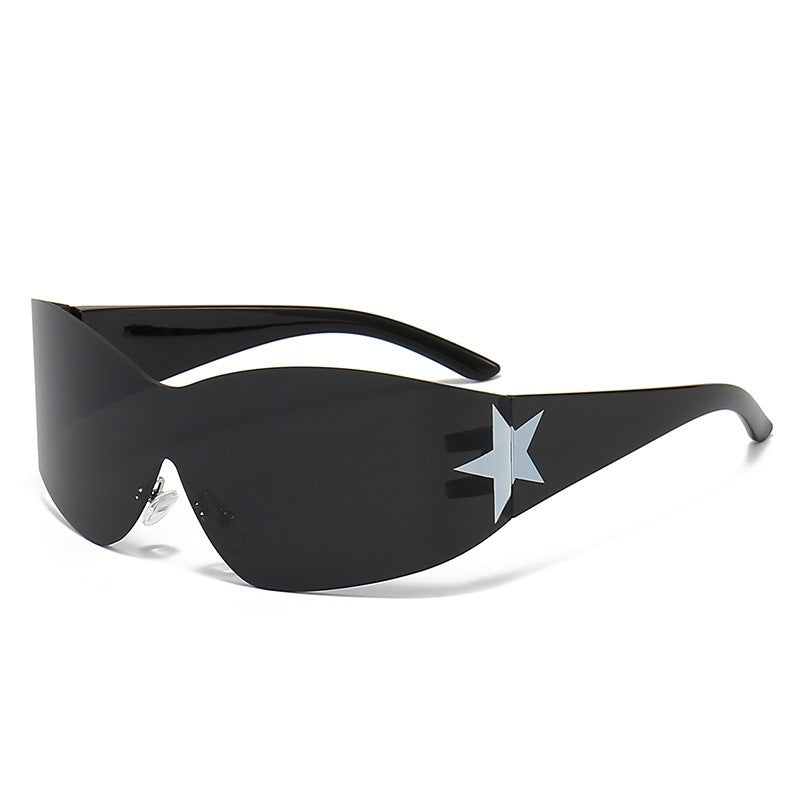 Sleek Shield Sonnenbrille mit Sternelement Brehn