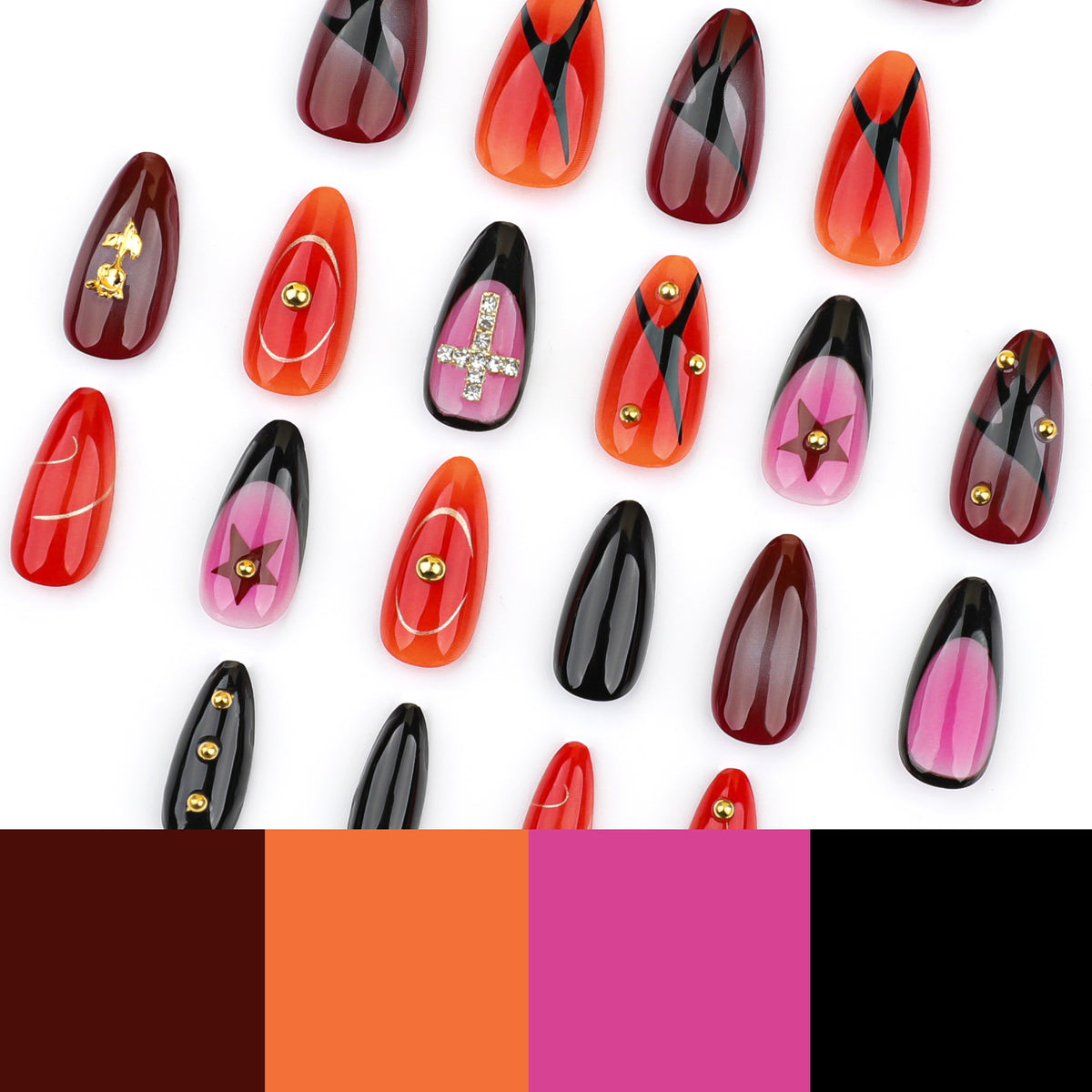 Kunstvolle Stiletto-Nägel mit kreativen Designs Brehn