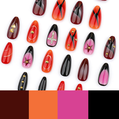 Kunstvolle Stiletto-Nägel mit kreativen Designs Brehn