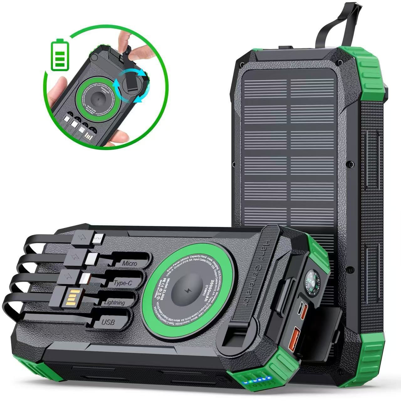Solar Powerbank mit Multifunktionalem Ladegerät Brehn