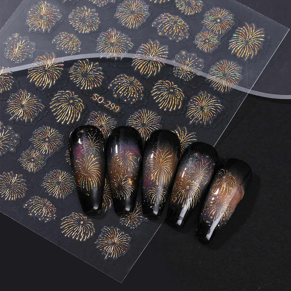 Laser Multi-Design Nagel Kunst Aufkleber Blatt