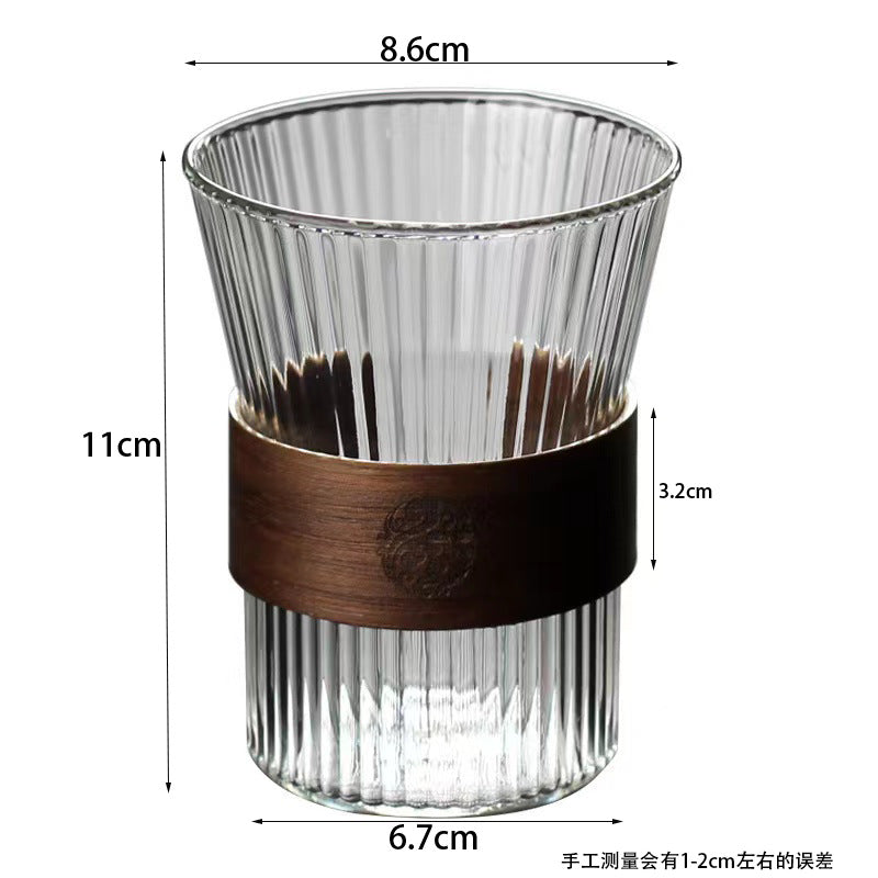 Damen Glas mit stilvollem Holzring Brehn