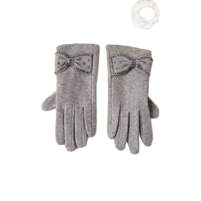 Elegante Bow Detail Touchscreen-Handschuhe Brehn