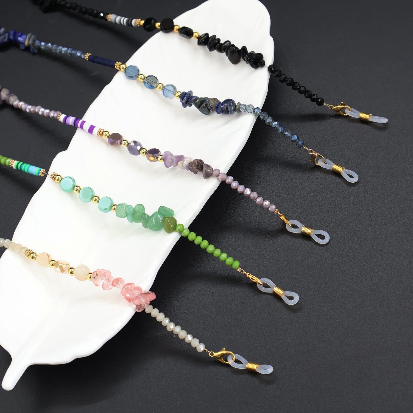 Bohemian Perlen Brillen Kette Brehn