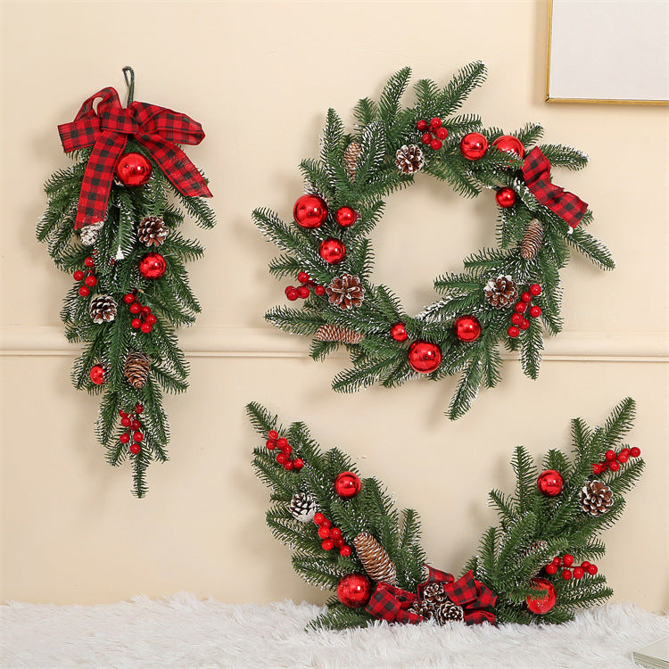 Brehn | Weihnachts 3 PC Set - Girlande, Kranz, Swag Wandhängende Weihnachtsdekoration Set