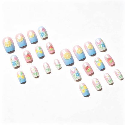 Verspielt Frucht- und Blumen-Nagelkunst