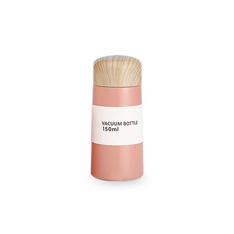 Damen vakuumisolierte Wasserflasche mit innovativem Holzdeckel Brehn