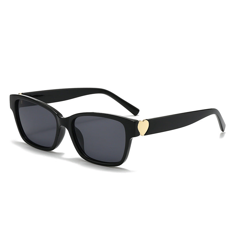 Damen modische quadratische Sonnenbrille mit Herz-Akzenten Brehn
