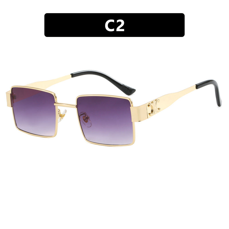 Damen modische rechteckige Sonnenbrille mit hochwertigem Metallrahmen und polarisierenden Gläsern Brehn