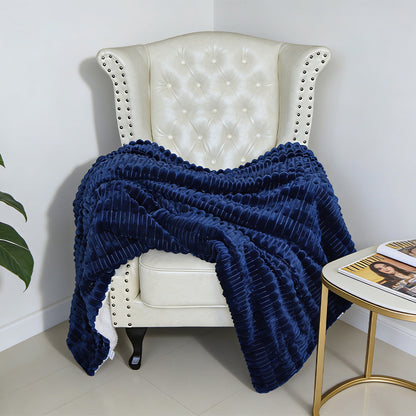 Damen luxuriöse Plüsch-Decke mit texturiertem Design Brehn