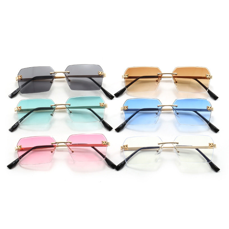 Damen modische quadratische Sonnenbrille mit elegantem Metallrahmen Brehn
