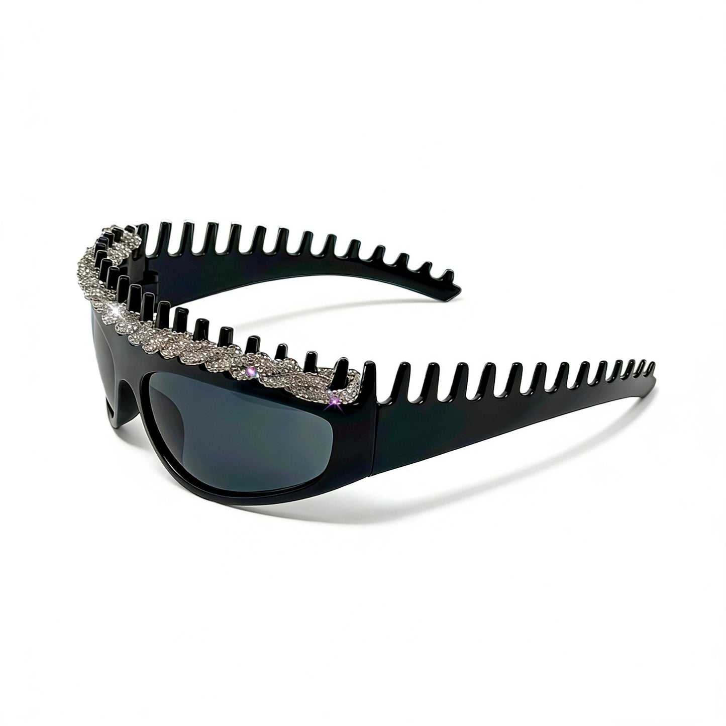 Damen Sportliche Sonnenbrille mit kunstvollem Design und funkelnden Akzenten Brehn