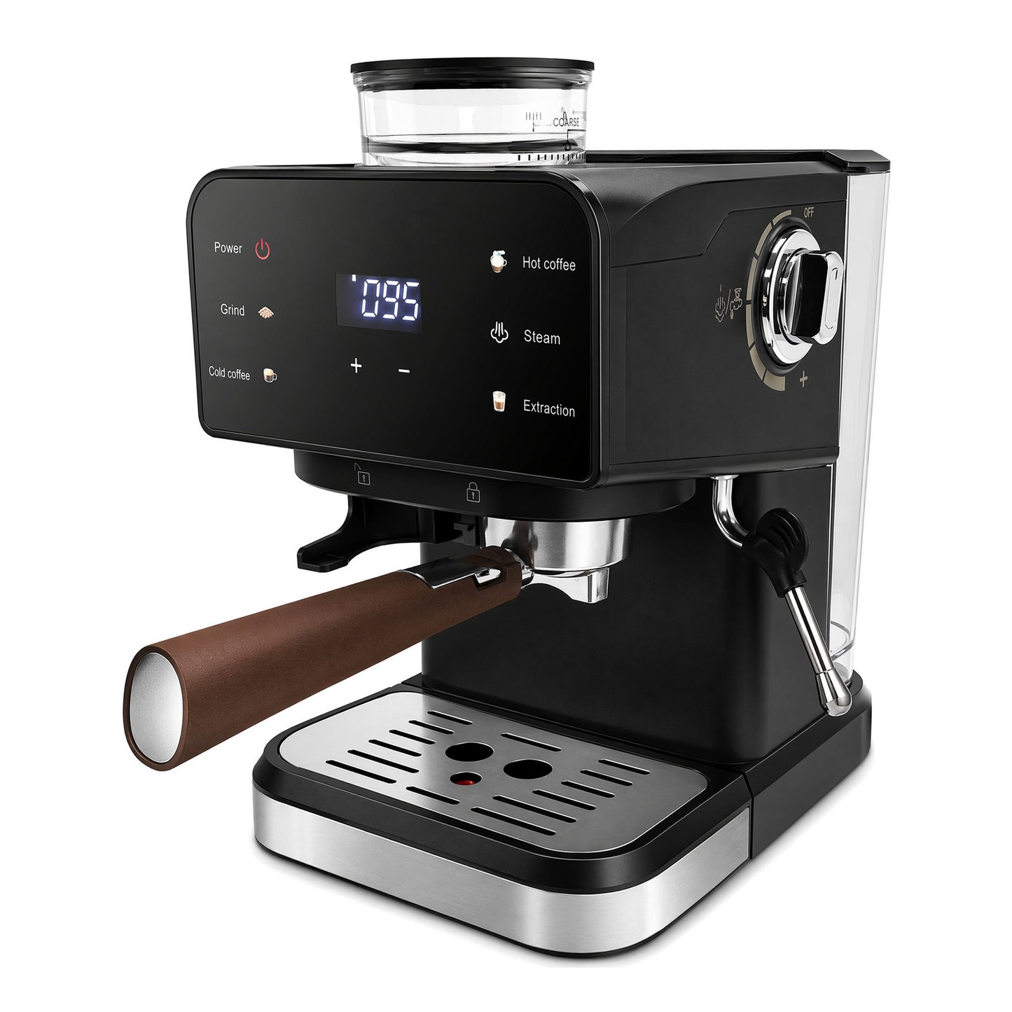 Espressomaschine mit Integriertem Mahlwerk und Digitaler Steuerung Brehn