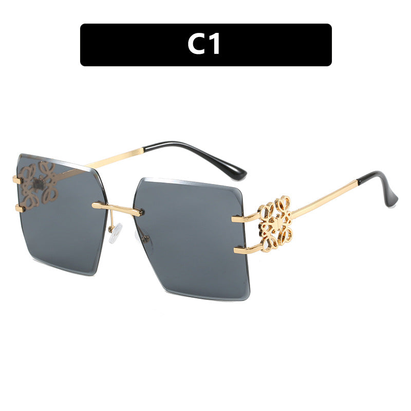 Damen modische Sonnenbrille mit außergewöhnlichem Design und goldenen Akzenten Brehn