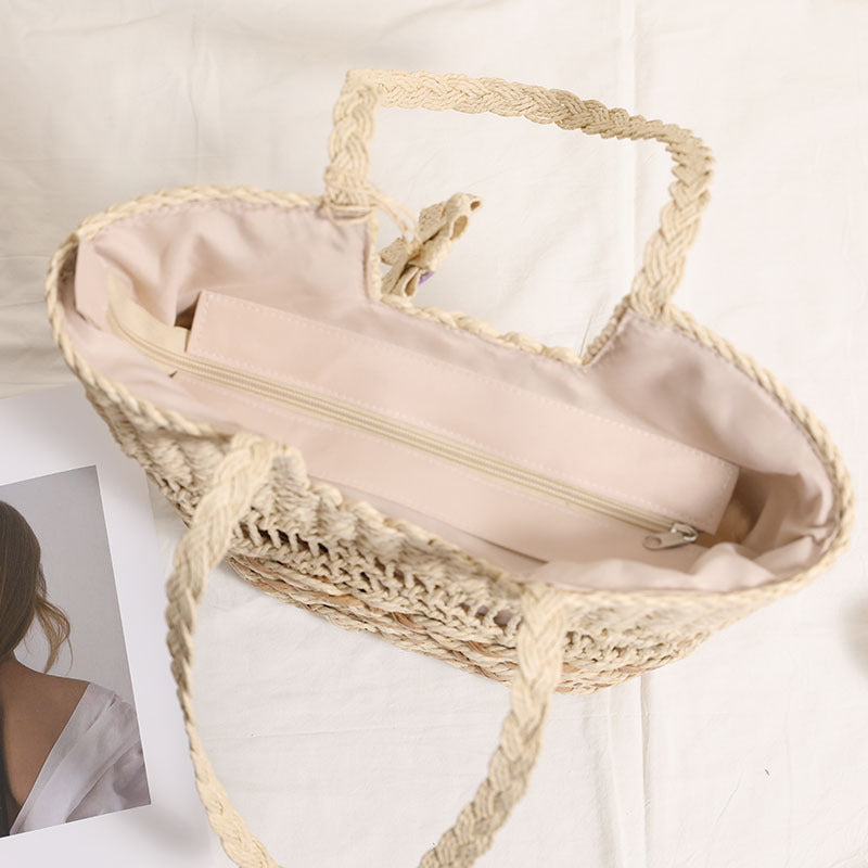 Damen Korbtasche mit floralem Dekor Brehn