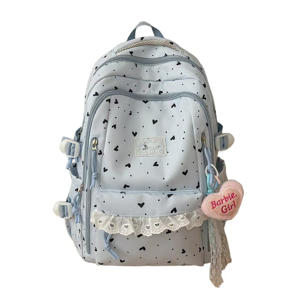 Herz-Muster Multi-Compartt Rucksack Brehn