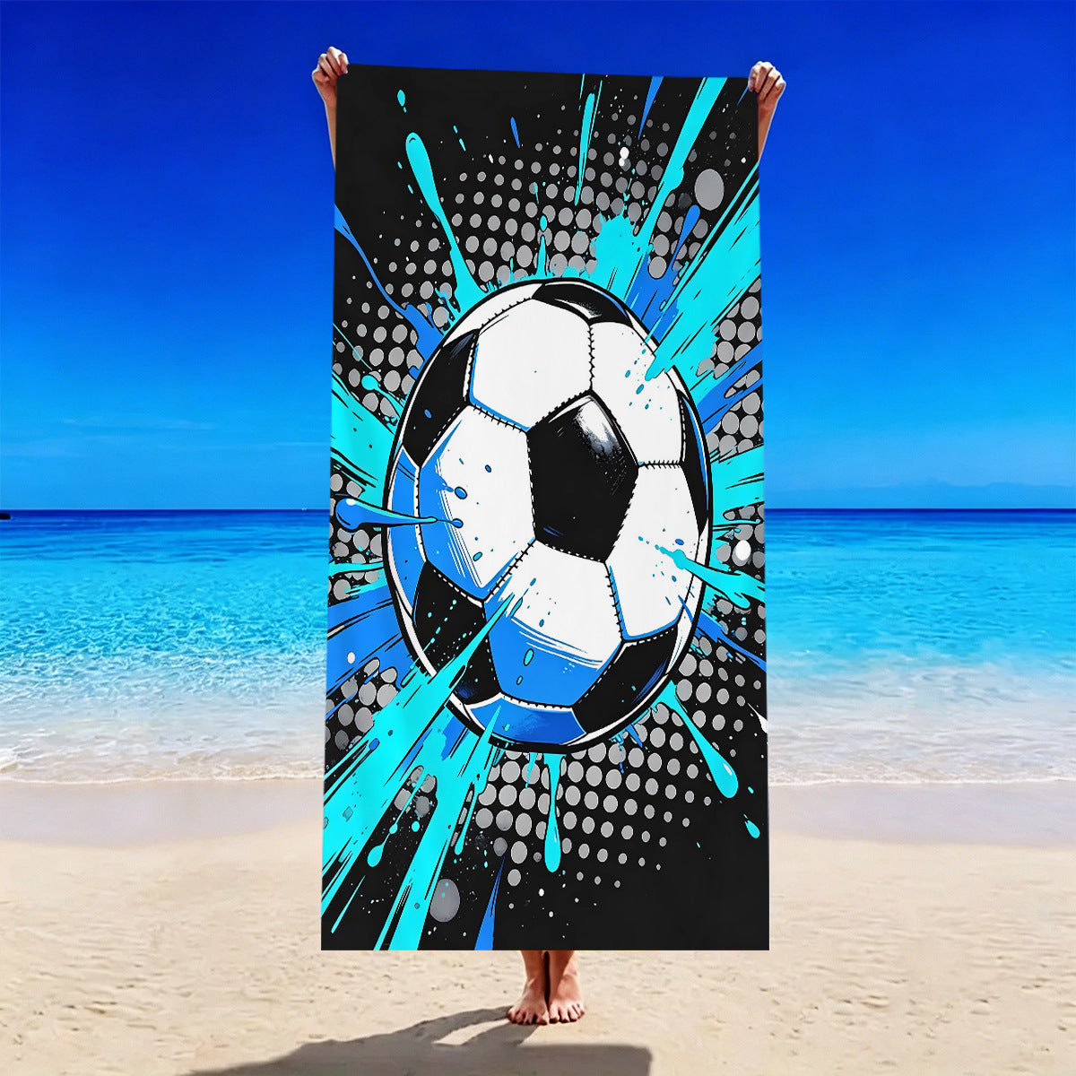 Fußball-Motiv Strandtuch Brehn