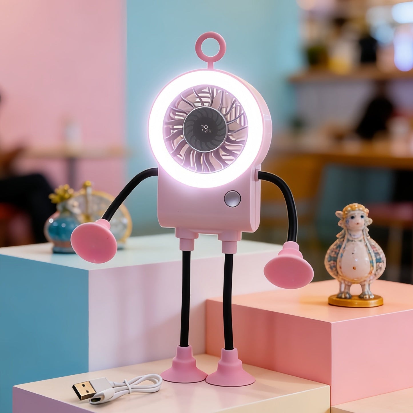 Frauen Multifunktions-Tischventilator mit integrierter LED-Beleuchtung Brehn