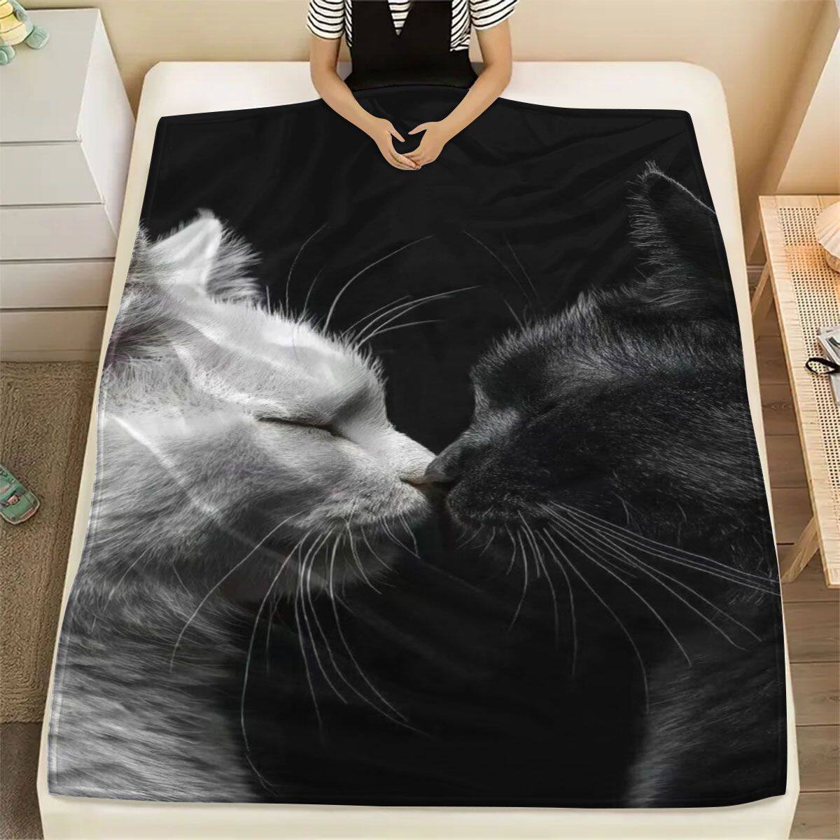 Künstlerische katzenmotivierte Fleece-Decke